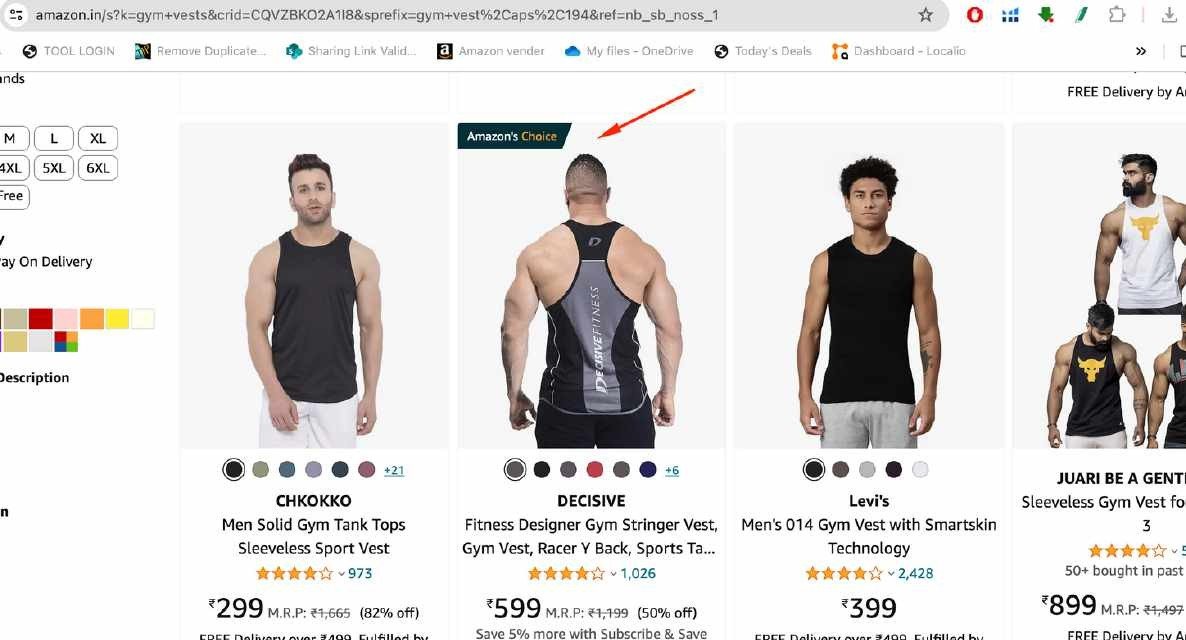 Amazon.in — client product carrying the Amazon’s Choice badge